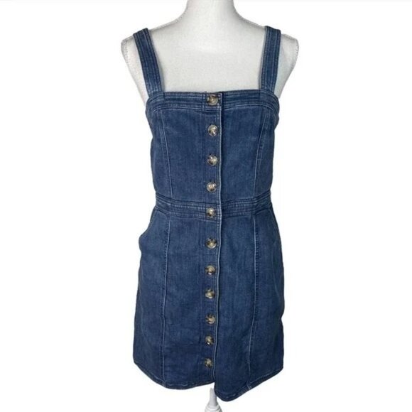 Express Denim Button Down Mini Dress - Picture 3 of 8